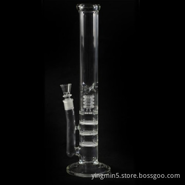 Glass Pipe, Oil Rig Glass Pipe, Glass Smoking Pipe with 3 Honey Comb Percs 18 Inches High (GB-026)